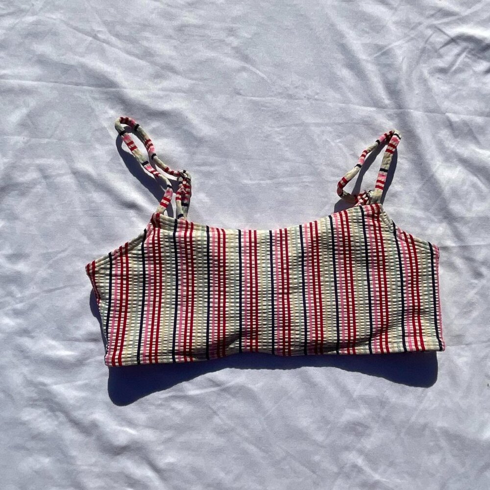 🌷multicoloured rainbow striped bikini top